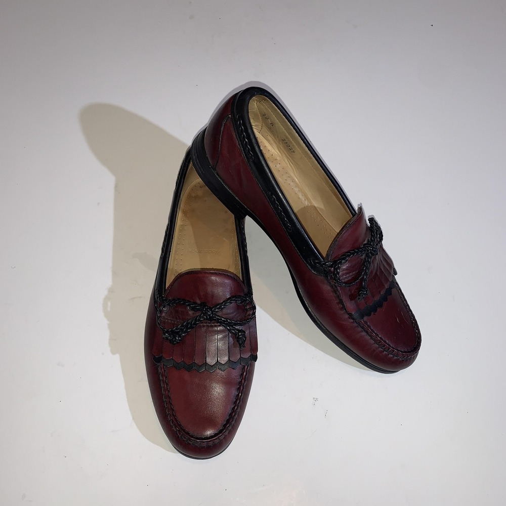 Allen Edmonds Shoes Mens Size 10 Burgundy Leather Woodstock Tassel Loafers Dress